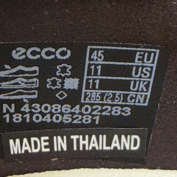 ECCO Shoes Mens Size 11 Brown Leather Low Top Walking Sneakers 430864-02283 main image 5